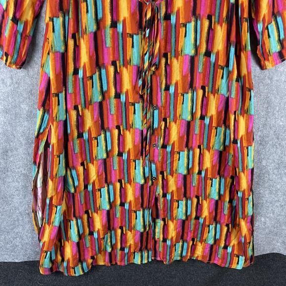 Savanna Jane Maxi Dress Women 1X Embroidered Tribal Southwest Boho Colorful NEW - Picture 4 of 16